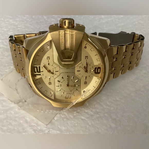 Diesel Men's Chronograph Uber Chief Gold-Tone Stainless Steel Bracelet Watch